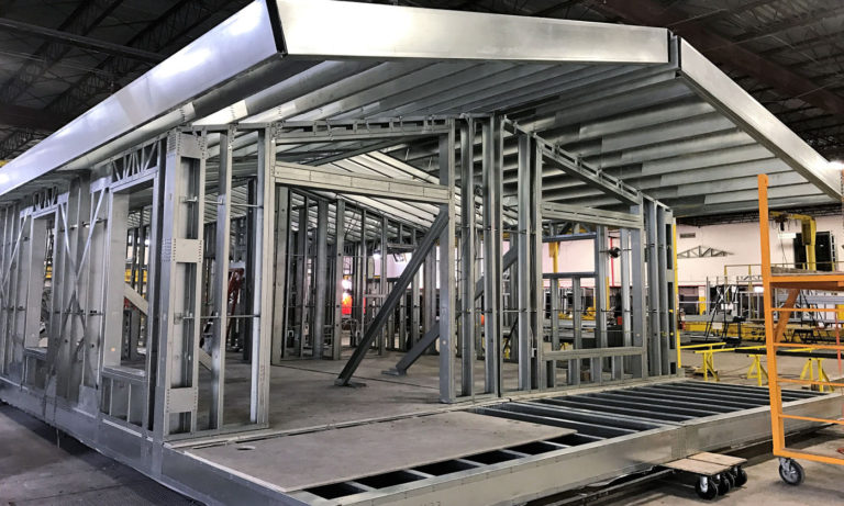 Barndominium factory frame in Indiana