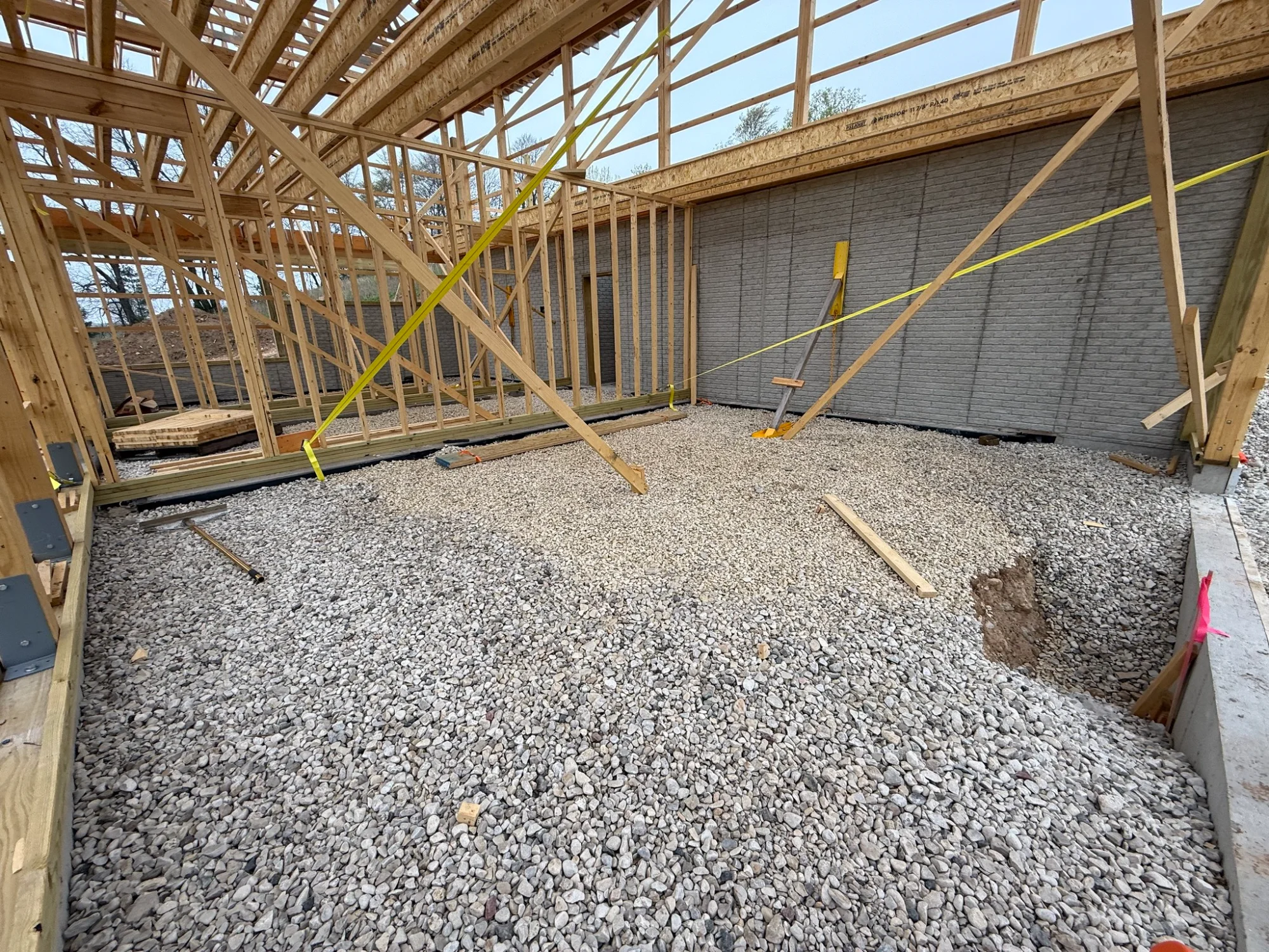 Wood frame barndominium construction in Indiana